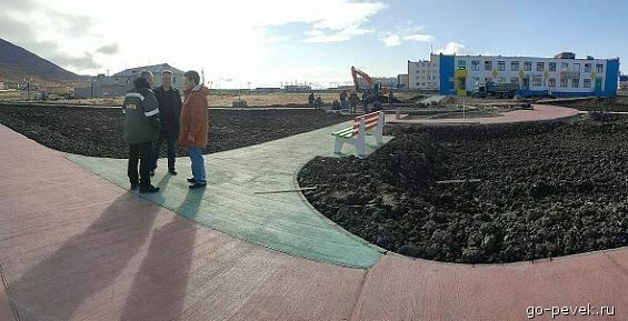 80% земельных работ выполнено в будущем сквере Милинского в Певеке
