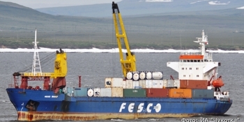 Сухогруз "ФЕСКО Пионер" доставил в Анадырь 88 контейнеров с продуктами