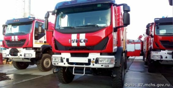 Уникальные пожарные машины для ПАТЭС доставлены в Певек