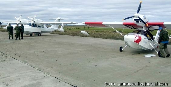 Самолеты-амфибии арктической экспедиции «Север Ваш» приземлились на Чукотке