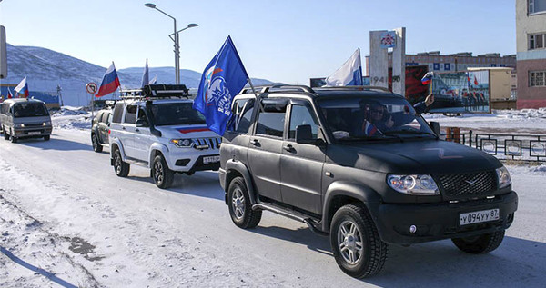 Патриотические автопробеги прошли на Чукотке